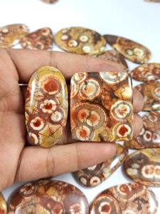 Cabujón de jaspe de ojo de pájaro Natural, lote al por mayor, parte posterior plana, cristal curativo, cuarzo, pulido a mano, venta al por mayor, piedras preciosas sueltas a granel - Product Image 6