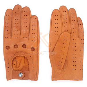 Guantes de Conducción de Cuero con Cierre de Velcro, Modernos, Fabricados en Fábrica, para Mayor Seguridad - Product Image 2