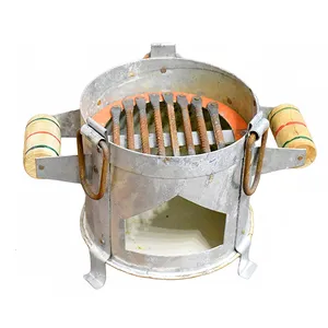 Heavy Duty angethi con manici in legno cibo perfetto Tandoor Grilling Iron posacenere per cucina di casa e gite facile da usare