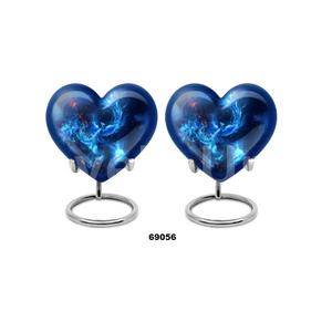 Venta caliente de aluminio negro hermoso corazón Fénix pájaro cremación urna para adultos para cenizas humanas con soporte y bolsa de terciopelo gratis - Product Image 4