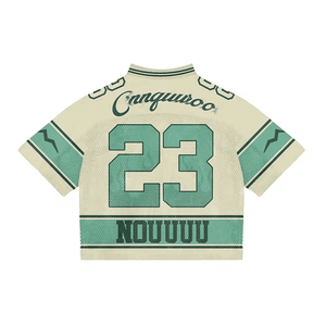 Custom Mesh Jersey 100% <b>Polyester</b> Mesh Boxy V-Neck Tee Quick Dry Short Sleeve Jerseys Sublimation Print Boxy Soccer Jersey Men's - Product Image 5