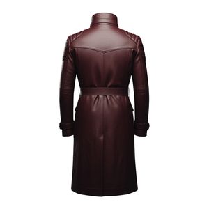 Precio barato nueva moda gabardina de cuero para hombre con material de alta calidad precio al por mayor abrigo de cuero para hombre desgaste - Product Image 6