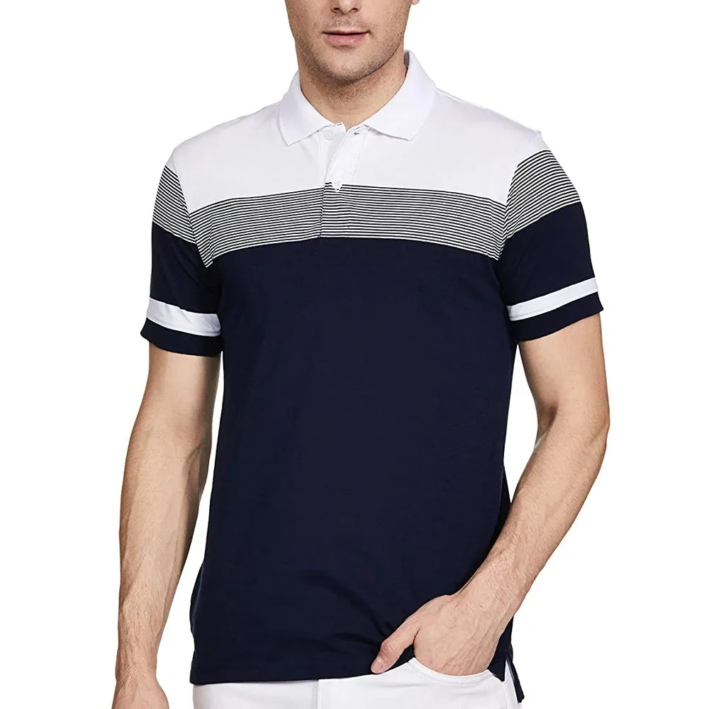 Polo transpirable teñido de alta calidad para hombres, camisetas Polo cómodas y transpirables de tela para hombres, camisetas Polo