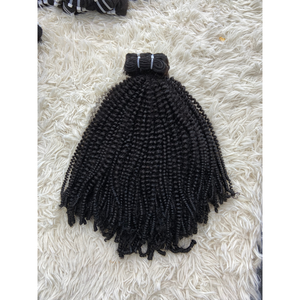 Vietnamien Kinky Curly Hair Part Perruques Densité Couleur Noire Naturelle Full Super Double Drawn Made Cheveux Humains - Product Image 1