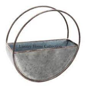 Jardinière suspendue faite à la main avec support et cintre de fleurs décoratifs pour la maison et l'hôtel en fer métallique doré rose - Product Image 6