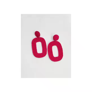 Boucles d'oreilles en perles de rocaille à la mode de couleur rose les plus vendues pour les femmes fiançailles cadeau de mariage africain par MD artisanat - Product Image 1