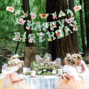 SUNBEAUTY <strong>Spring</strong> Happy Birthday Banner Green <strong>Spring</strong> Butterfly Flowers Banner Summer <strong>Spring</strong> Butterfly Birthday Party <strong>Decorations</strong> - Product Image 6