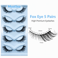 Faux cils 5D volume intense, 5 paires, en vison, effet volume, épais et naturels, ressemblent à des extensions de cils, Pestanas