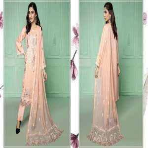 Heavy Embroidery Work Pakistani Salwar Kameez Beautiful Dresses Luxury Dresses <b>Indian</b> and Pakistani Whole Sale <b>Top</b> Selling Suits - Product Image 5