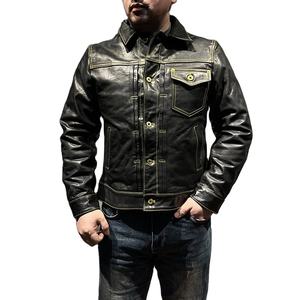 Veste en cuir pour homme, style grande taille 5XL, cuir de vache naturel, simple boutonnage, coupe ajustée, veste en cuir véritable pour homme - Product Image 1