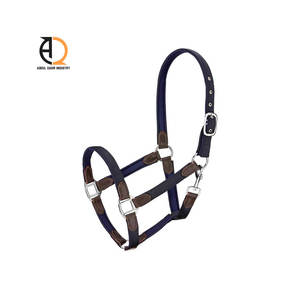Leather Durable Nylon Horse Halter with Metal Hardware <b>Buckles</b> English Saddle Style Customizable Colors & Sizes - Product Image 6