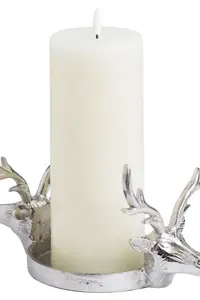 Portavelas de Navidad de metal de aluminio niquelado en bruto y madera de mango decoración de Navidad regalos de Festival - Product Image 6