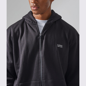 Sudadera con capucha de algodón de alta calidad para hombre, sudadera con cremallera, proveedor OEM ODM - Product Image 3