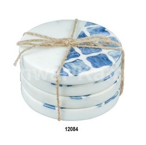 Whole Selling Round Drink <b>Marble</b> <b>Coasters</b> for Housewarming Gift Anniversary Office Protect Counter tops Decoration - Product Image 5