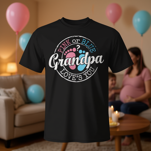 เสื้อยืดโปรโมชั่นงานเปิดเผยเพศลูกน้อยสำหรับคุณปู่/คุณตาในงานฉลองเบบี้ชาวเวอร์ - Product Image 3