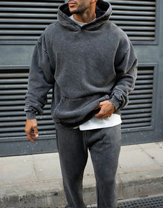 สินค้ามาใหม่ผ้าคอตตอนมีฮู้ดผ้าฟลีซปิดแบบมีเชือกผูกสำหรับ100% โลโก้ปกติไม่มีลายกำหนดเองสำหรับฤดูหนาว - Product Image 3