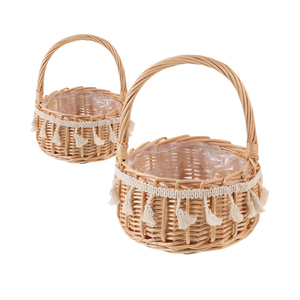 Hot Item!!! Handwoven Rattan Vietnamese VINTAGE COUNTRY <b>BASKET</b> Easter Egg Gift <b>Picnic</b> <b>Basket</b> with Handle for All Purposes - Product Image 1