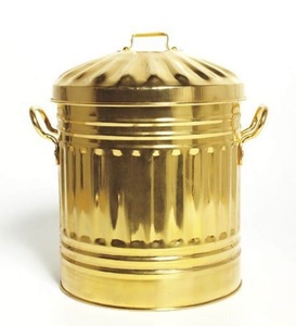 Durable antique-style <b>metal</b> waste <b>bin</b> made with premium quality materials perfect for commercial and residential use - Product Image 2