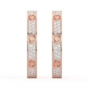 Nueva colección de pendientes redondos de diamantes de moissanita para mujer en plata de ley VVS Clarity Diamond Hoop Earring - Product Image 4