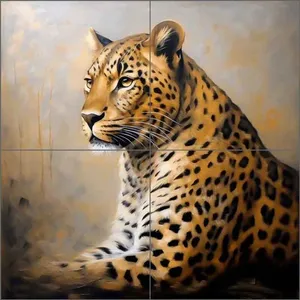 NOVAE Animal Art Céramique Murale OB-NOV07-1 Guépard Carrelage Dosseret Peintures Murales - Product Image 1