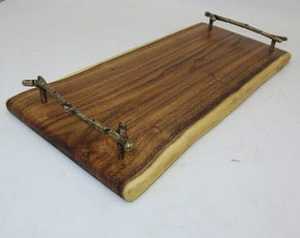 Plateau de service en bois de qualité supérieure, plateau décoratif pour table à domicile, plateau en bois massif de forme rectangulaire ou carrée, plateau à nourriture pour le dîner, bon prix - Product Image 5