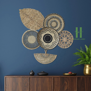 Boho Wall Hanging Decor <b>Clock</b> Wall Decor Woven Wall Hanging Baskets Variety of Shapes OEM in Vietnam Factory - Product Image 4