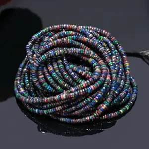 热卖黑色埃塞俄比亚刻面龙德尔轮胎珠时尚珠宝项链制作最佳批发宝石珠