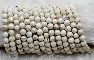 Cuentas de Howlite Natural de Cobre Blanco Roto de Calidad Superior, Redondas de 8mm, Cristal Premium para la Fabricación de Joyas - Product Image 4