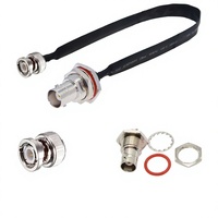 Cable Coaxial Plano RF BNC Macho a BNC Hembra de 50 Ohmios, Cable de Extensión para Pasar por Puertas/Ventanas para Cámaras de Seguridad
