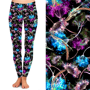 Leggings élastiques super doux et taille haute pour femmes avec impression 3D personnalisée OEM avec une variété de plumes inspirées de la galaxie - Product Image 2