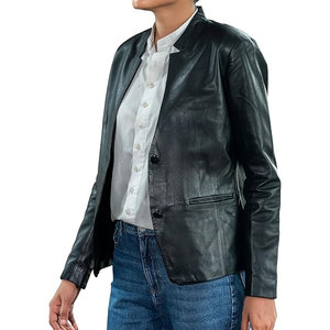Veste en cuir PU pour homme, style vintage décontracté, haute qualité, vente chaude, pour motard, coupe ajustée, fermeture éclair, unie, lavée - Product Image 2
