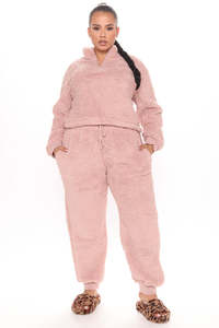 Chándal Sherpa de lana personalizado de alta calidad para mujer, chándal deportivo de lujo de talla grande, conjuntos de dos piezas de felpa para mujer - Product Image 5