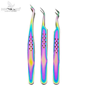 Pinces à cils en acier inoxydable avec logo personnalisé, couleurs arc-en-ciel, outils de maquillage beauté par INNOVAMED - Product Image 6