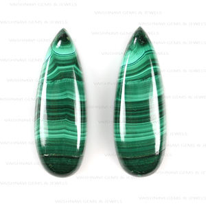 ลูกแพร์ยาวควอตซ์ธรรมชาติ10X30มม. เครื่องประดับขัดเงาสีเขียวขัดหลังเรียบ - Product Image 3