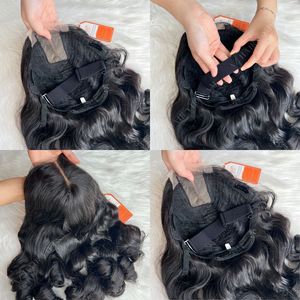 Perruque de cheveux humains de couleur naturelle bon marché extensions de cheveux bouclés dentelle frontale suisse petit nœud pour femmes - Product Image 6