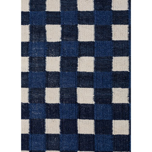 พรมขนสัตว์คลาสสิกสีน้ำเงินอัลฮัมบรา รุ่น ADWL-13292 ทอแบบเรียบ สำหรับบ้าน ห้องนั่งเล่น ห้องนอน รูปทรงสี่เหลี่ยมผืนผ้า ทางเดิน ลายวิสโคส - Product Image 3