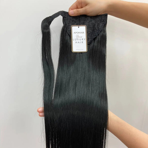 100% remy cheveux de queue de cheval humains 10-28 pouces droits/ondulés/bouclés cheveux vierges humains cuticule alignée trame de génie des cheveux - Product Image 1