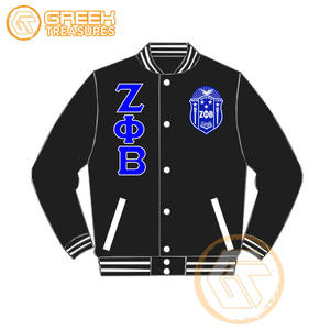 Personnalisé Zeta Phi Beta Varsity Veste Sororité Vêtements Haute Qualité Respirant Satin Brodé Crest & Lettres Fine Femmes - Product Image 5