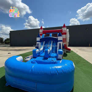 Château Gonflable Commercial Bouncer Toboggan Eau Combo Wet Dry avec Panier Basket OEM Grossiste - Product Image 2