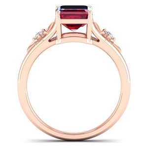 Anillo de Plata de Ley 925 de Alta Calidad REYES con Moissanita, Corte Esmeralda Brillante, Gema de Rubí de 2.5 Quilates, Joyería Fina para Regalo - Product Image 4
