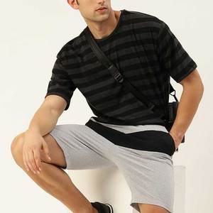 Shorts Bermuda Homme à Panneaux Colorés avec Cordon de Serrage à la Taille, en Polyester Tricoté Respirant, Style Décontracté, Coupe Mi-Haute - Product Image 4