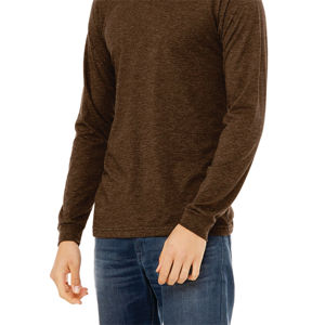 Airlume-Camiseta de manga larga Unisex, Camiseta de algodón peinado y anillo, 52% Poly 32, 48% oz, color marrón, brezo CVC, 4,2 - Product Image 5