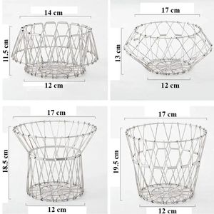 High Quality Stainless Steel Folding Wire Basket for Fruit and Vegetable <b>Multipurpose</b> Kitchen <b>Storage</b> Hot Selling - Product Image 2