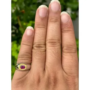 925 Silver Natural Ruby <b>Ring</b> Fashionable Vintage <b>Statement</b> Style Trendy Bezel Setting Free Size Licensed Private Brand - Product Image 4