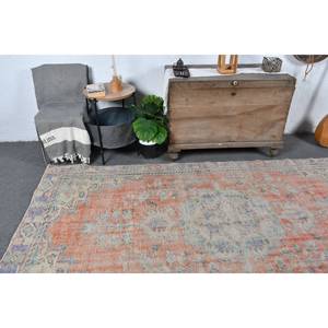 Vintage 5X9,3 pies naranja Beige lana tejido plano alfombra diseño de retazos turcos para la decoración de la sala de estar con respaldo de látex - Product Image 2