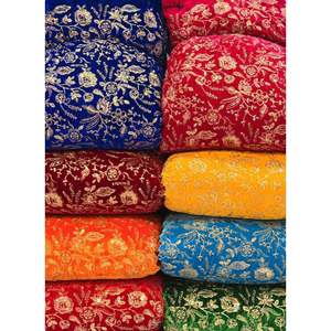 Tissu de velours multicolore de qualité supérieure avec broderie et travail de sequins pour la décoration, livraison supplémentaire pour Pooja - Product Image 2