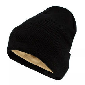 Latest Design Beanie Caps For Unisex <b>Black</b> Color Chunky Knit Beanie Winter Knitted Caps With Custom Design And Size - Product Image 4