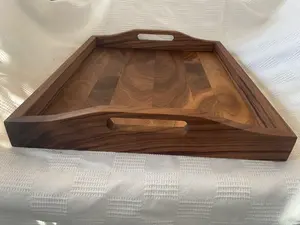 Plateaux de service modernes et rustiques en bois massif Plateaux décoratifs écologiques à forte demande avec un attrait élégant - Product Image 4