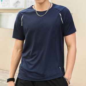 Camiseta de cuello redondo suave para hombre personalizada con servicio OEM, estilo Formal, compresión muscular para gimnasio, hecha de tejido de punto de poliéster - Product Image 4