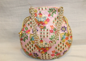 Bolsa de Mano India Hecha a Mano con Bordado para Mujer, Bolsa con Cordón, Recuerdo de Boda, Regalo para Invitados - Product Image 6